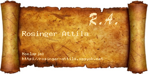Rosinger Attila névjegykártya