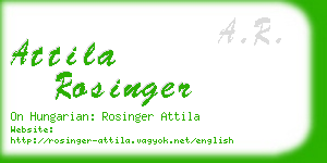attila rosinger business card